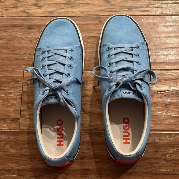 HUGO Men’s Full Canvas Lace Up Sneaked in Brilliant Blue Size 10 - Picture 4 of 10